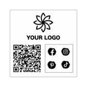 Uw Logo QR Code Custom Business Rubberstempel Rubberstempel (Afrduk)