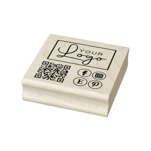 Uw Logo QR Code Custom Business Rubberstempel Rubberstempel (Stempel)
