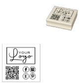 Uw Logo QR Code Custom Business Rubberstempel Rubberstempel (Gestempeld)