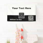 Uw Logo QR-code Eenvoudig minimaal bedrijf Spandoek (Insitu)