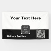 Uw Logo QR-code Eenvoudig minimaal bedrijf Spandoek (Horizontaal)