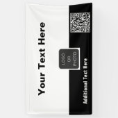 Uw Logo QR-code Eenvoudig minimaal bedrijf Spandoek (Verticaal)