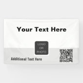 Uw Logo QR-code Eenvoudig minimaal bedrijf Spandoek (Horizontaal)