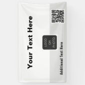 Uw Logo QR-code Eenvoudig minimaal bedrijf Spandoek (Verticaal)