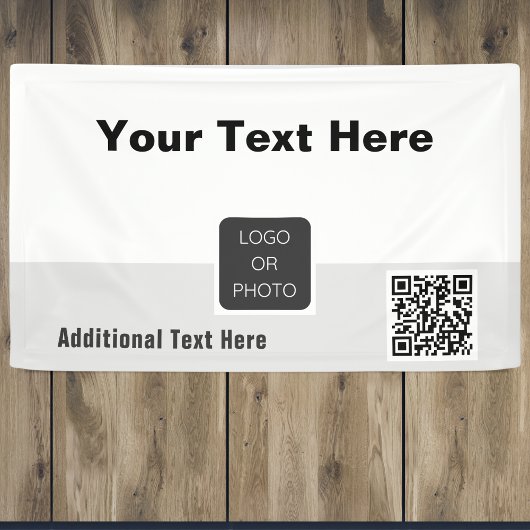 Uw Logo QR-code Eenvoudig minimaal bedrijf Spandoek