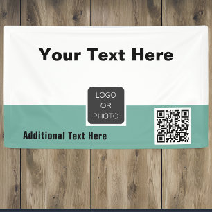 Uw Logo QR-code Eenvoudige minimale zakelijke bann Spandoek