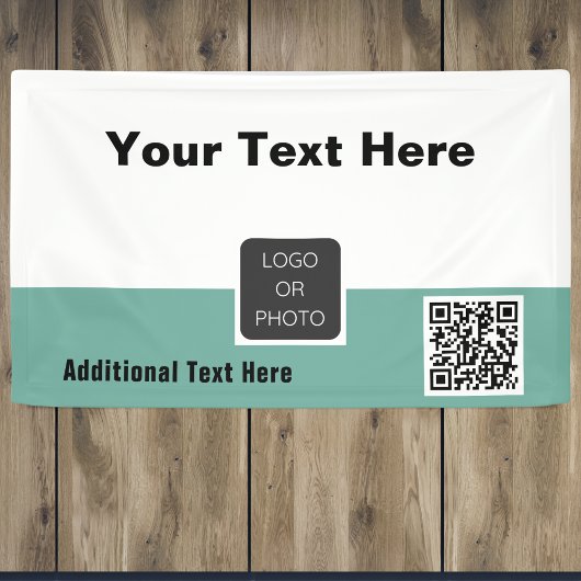 Uw Logo QR-code Eenvoudige minimale zakelijke bann Spandoek