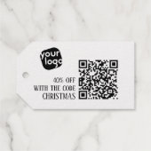Uw Logo QR-code Luxe Creatieve Kortingcoupon Cadeaulabels (Achterkant (horizontaal))