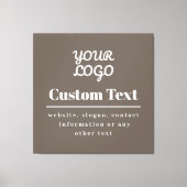 Uw Logo Retro-Modern Beige & Lichtgrijs Canvas Afdruk (Voorkant)