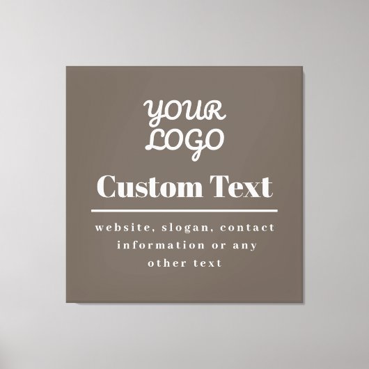 Uw Logo Retro-Modern Beige & Lichtgrijs Canvas Afdruk (Voorkant)