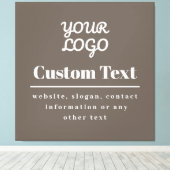 Uw Logo Retro-Modern Beige & Lichtgrijs Canvas Afdruk (Insitu (Houten vloer))