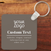 Uw Logo Retro-Modern Beige & Lichtgrijs Sleutelhanger (Achterkant)
