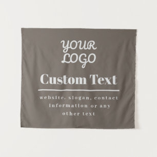 Uw Logo Retro-Modern Beige & Lichtgrijs Wandkleed