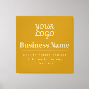 Uw Logo Retro-Modern Dark & Light Gold Canvas Afdruk
