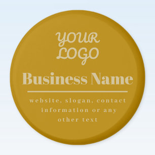 Uw Logo Retro-Modern Dark & Light Gold Magneet