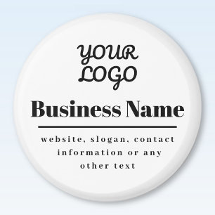 Uw Logo Retro-Modern Wit & Zwart Magneet