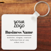 Uw Logo Retro-Modern Wit & Zwart Sleutelhanger (Achterkant)