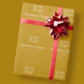 Uw Logo Retro-Moderne Donker & Licht Goud Cadeaupapier