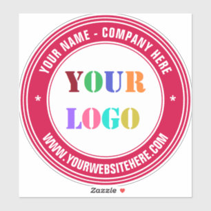 Uw Logo ronde Sticker Voorbeeld met aangepaste tek