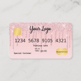 Uw Logo roze bruistekopenkaart voor een glitter-lo Visitekaartje