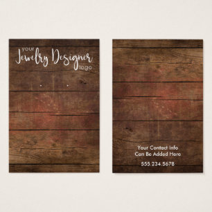 Uw Logo Rustic Wood Earring Holger Card Visitekaartje