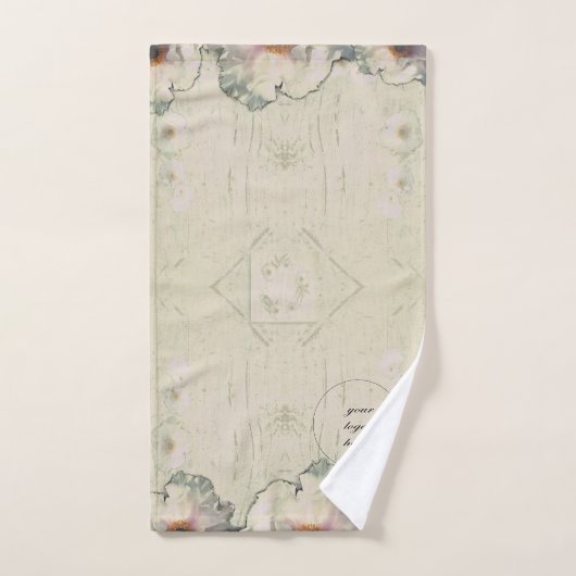 Uw Logo rustieke Charm Tree Peony Bad Handdoek (Handdoek)