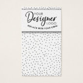 Uw Logo Silver Confetti Earring Holder Display Visitekaartje (Voorkant)