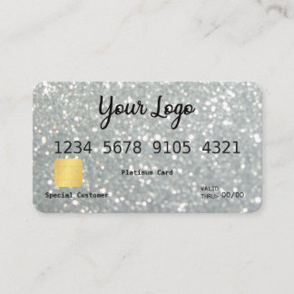 Uw Logo Silver Glitter-look-creditcard Visitekaartje