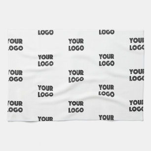 Uw Logo Simpel Herhalende Logo Wit Theedoek