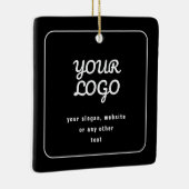 Uw Logo & Slogan of andere tekst | Zwart-wit Keramisch Ornament (Rechts)