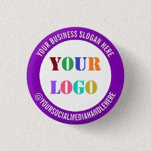 Uw Logo Social Media Promotieknop Voorbeeld Ronde Button 3,2 Cm