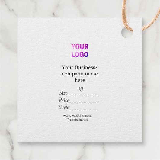 Uw logo social media QR code Prijs labels (Achterkant)