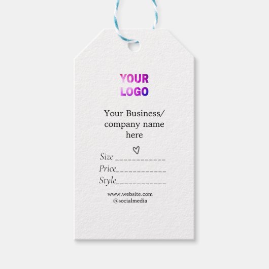 Uw logo social media QR code Prijs labels Cadeaulabel (Voorkant)