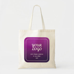 Uw Logo & stijlvolle licht naar donker Paarse ombr Tote Bag