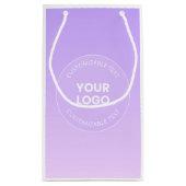 Uw Logo | Subtiele Lavendel Ombre Gradiënt Klein Cadeauzakje (Achterkant)
