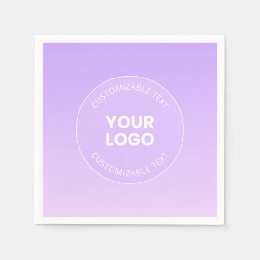 Uw Logo | Subtiele lavendel ombre gradiënt Servet (Voorkant)