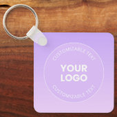 Uw Logo | Subtiele lavendel ombre gradiënt Sleutelhanger (Voorkant)
