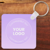 Uw Logo | Subtiele lavendel ombre gradiënt Sleutelhanger (Achterkant)