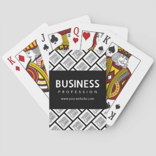 Uw logo-tegelpatroon & bewerkbare bedrijfsnaam pokerkaarten