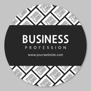 Uw Logo-tegelpatroon en bewerkbare bedrijfsnaam Ronde Sticker