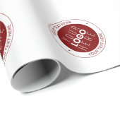 Uw Logo & tekst | Dieprood/DIY-kleur Cadeaupapier (Rol Hoek)