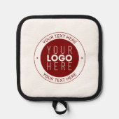 Uw Logo &  tekst | Dieprood/DIY-kleur Pannenlap (Voorkant)