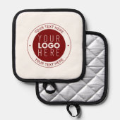 Uw Logo &  tekst | Dieprood/DIY-kleur Pannenlap (Voorkant / Achterkant)