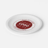 Uw Logo & tekst | Dieprood/DIY-kleur Papieren Bordje (Gekanteld)