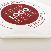 Uw Logo &  tekst | Dieprood/DIY-kleur Sherpa Deken (3/4)