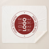 Uw Logo &  tekst | Dieprood/DIY-kleur Sherpa Deken (Voorkant (horizontaal))