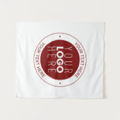 Uw Logo &  tekst | Dieprood/DIY-kleur Wandkleed (Voorkant (horizontaal))