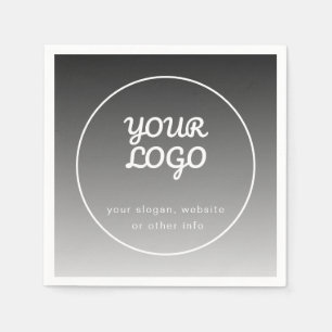 Uw Logo & Tekst Donkergrijze Gradiënt Servet
