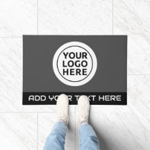 UW LOGO & TEKST Grijs Aangepaste Deurmat van het t