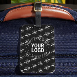 Uw Logo &  tekst met Logo Pattern Bagagelabel